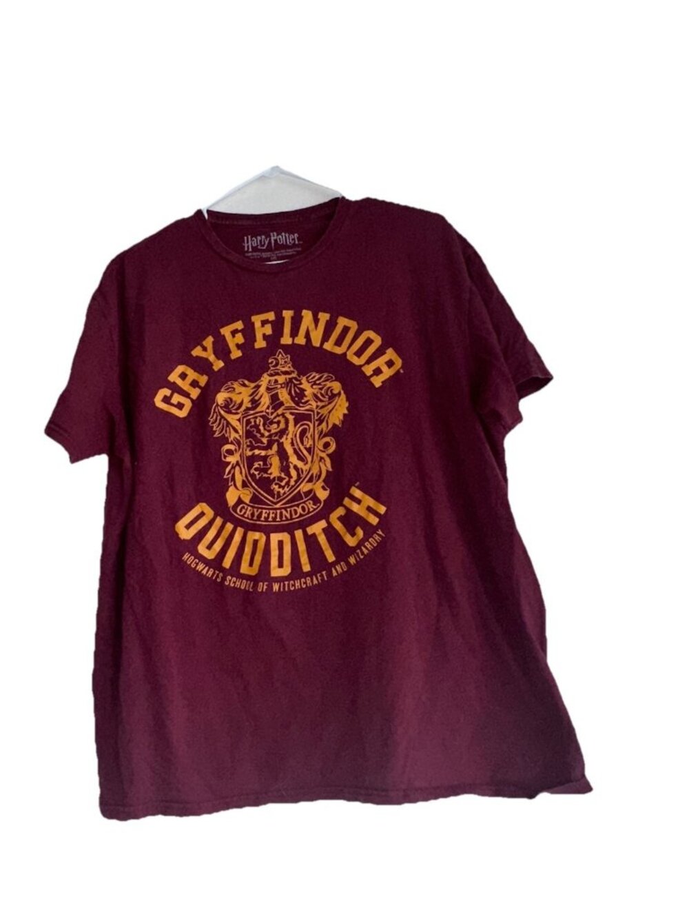 Gryffindor Quidditch T Shirt Red Maroon Harry Potter Size XL Unisex Hogwarts